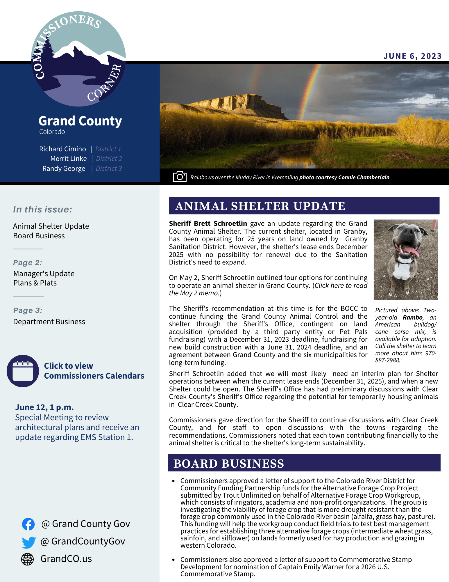 June 6 2023 GC BOCC Commissioners Corner newsletter cover