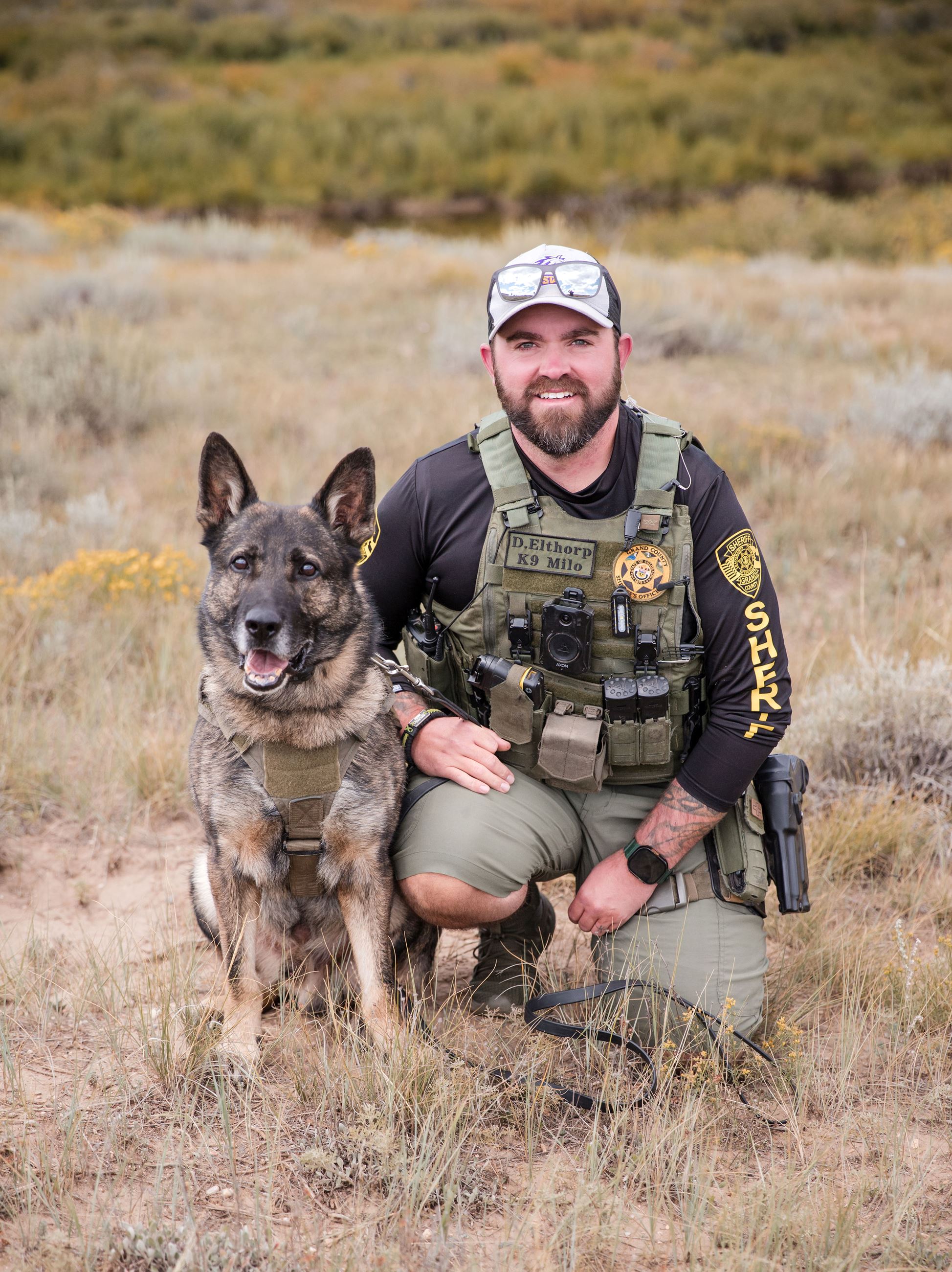 Grand County SO Retired K9 Milo & School Resource Officer DJ Elthorp