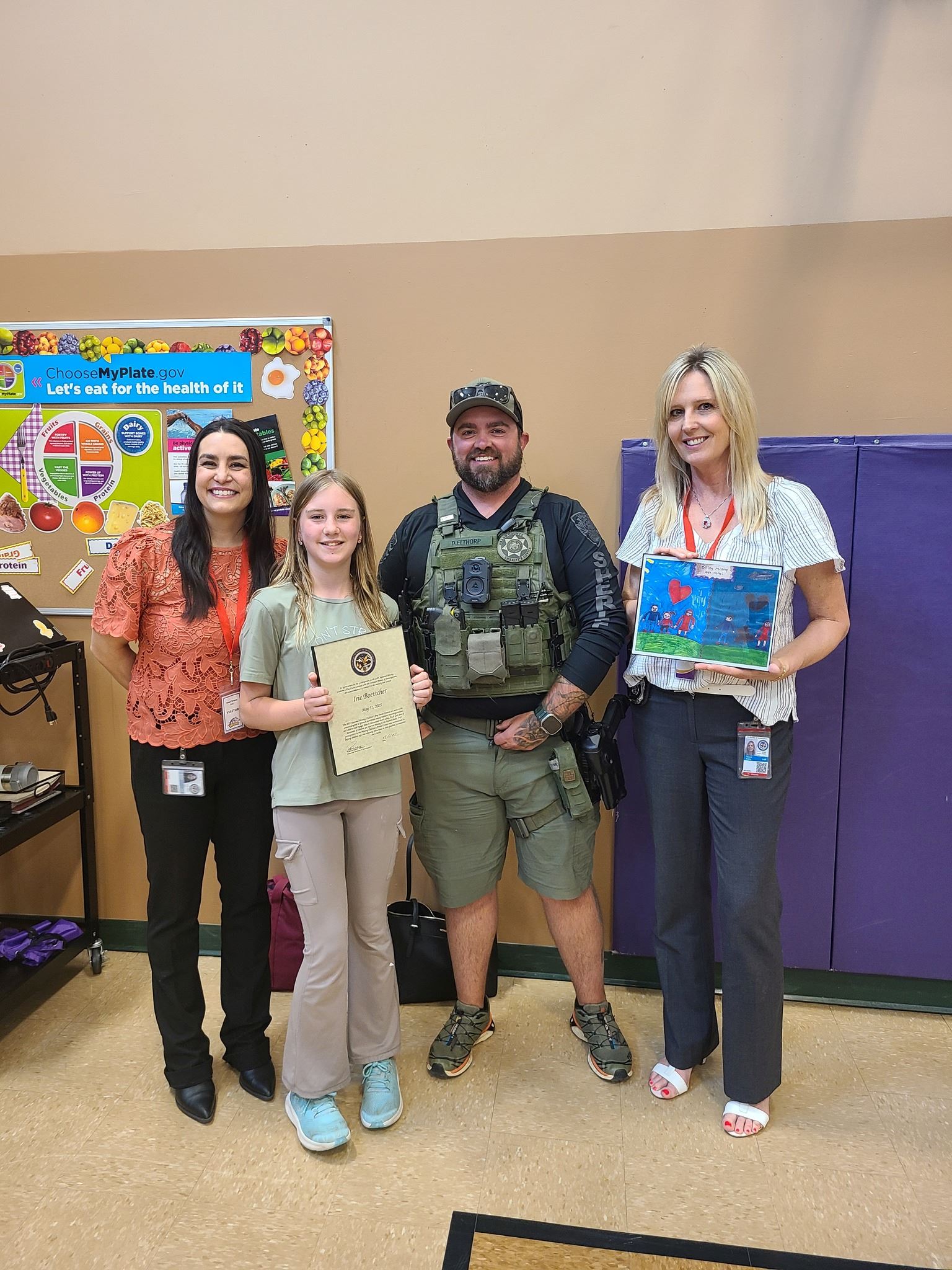 West Grand School District 5th Grader Irie Boettcher Receiving the 2nd Place Award on 5-27-2025