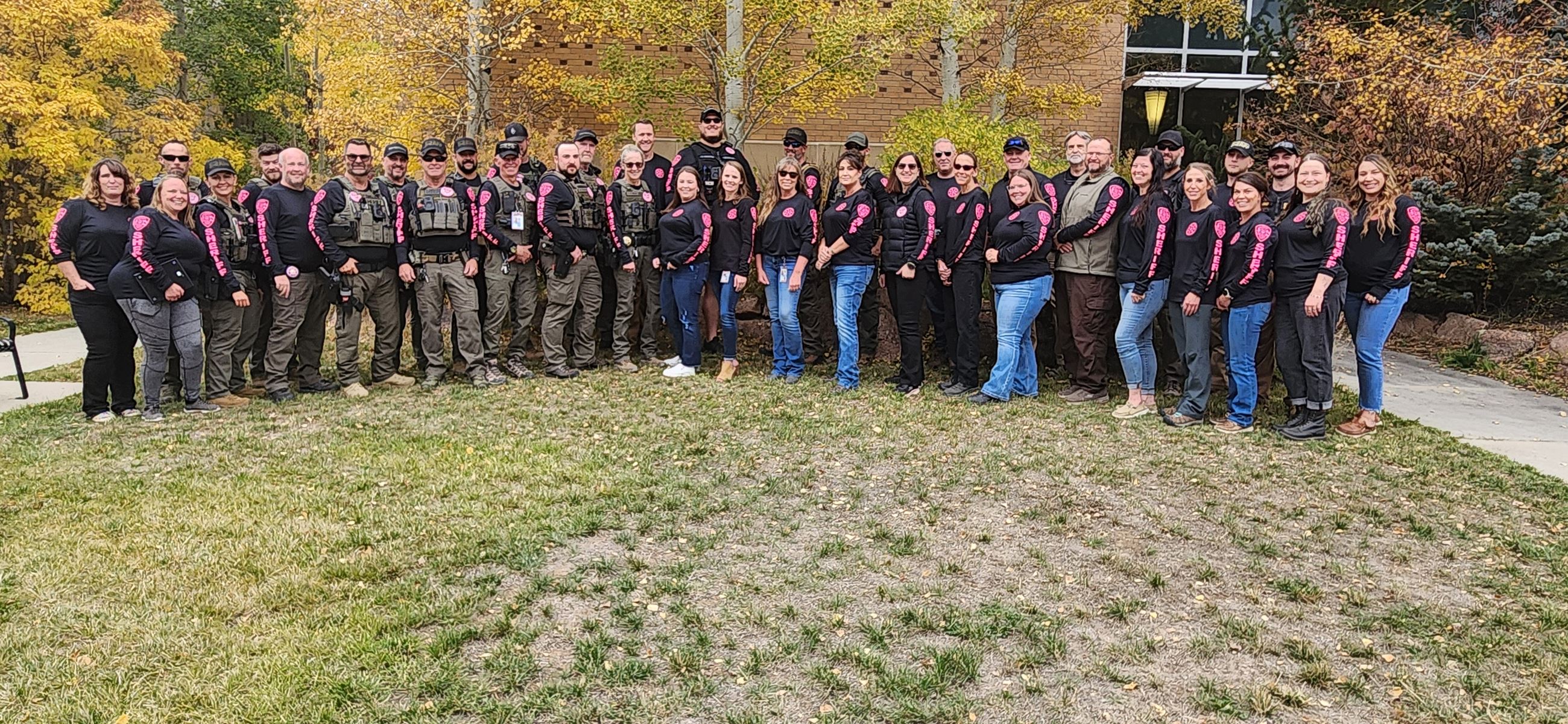 Grand County Sheriff's Office Staff Supporting Breast Cancer Awareness Month 2025