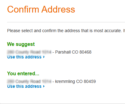 Smart 911 address confirmation screen 2