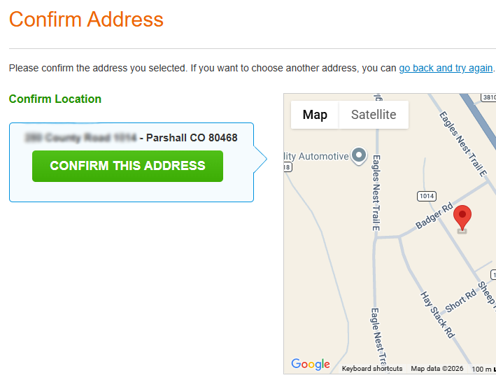 Smart 911 address confirmation screen_map